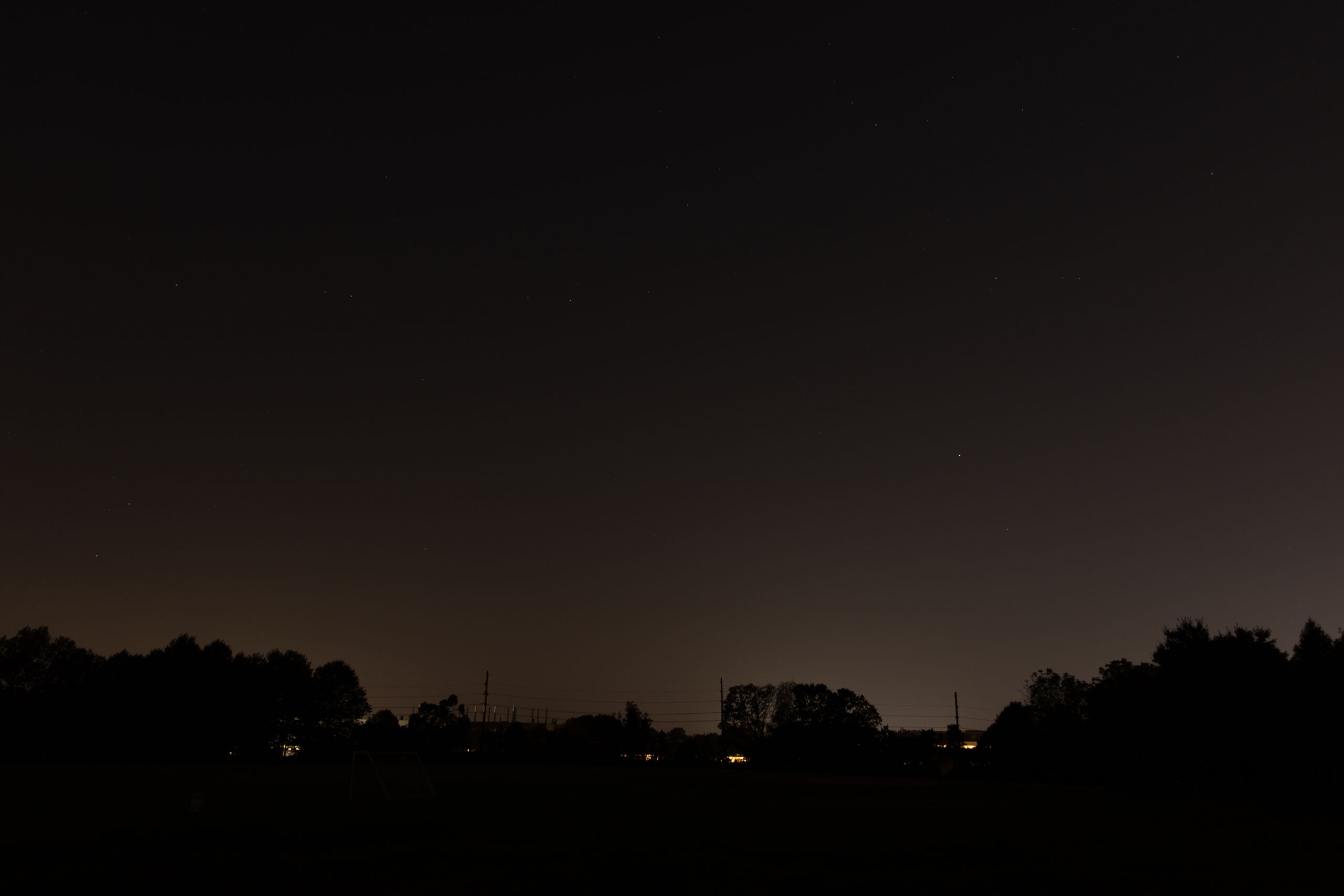 Night sky above Stacy Park.